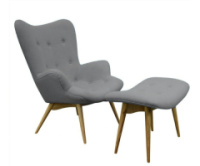 Крісло Флоріно з банкеткою сіра тканина
