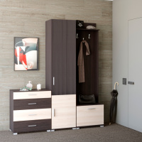 Прихожая Эверест Бриз-2 (3 элемента) венге + дуб молочный (DTM-2665)