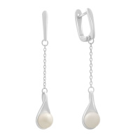 Серебряные серьги CatalogSilver с натуральным жемчугом (2186854)
