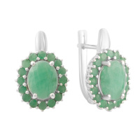 Серебряные серьги CatalogSilver с натуральным изумрудом 4.835ct (2163367)