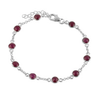 Серебряный браслет CatalogSilver с натуральным рубином 6.965ct, вес изделия 3,69 гр (2118213) 1821 размер