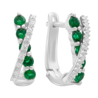 Серебряные серьги CatalogSilver с изумрудом nano 1.152ct (2192169)