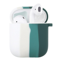 Силіконовий футляр Colorfull для навушників AirPods 1/2 (Білий / Зелений) - купити в SmartEra.ua