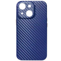 Шкіряний чохол для iPhone 13 mini Leather Case Carbon series (Синій) - купити в SmartEra.ua