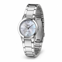 Жіночий годинник Casio LTP-1230D-7C класичний зі сріблястим циферблатом та мінеральним склом