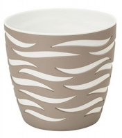 Горшок для цветов Сахара DUO с вкладкой диаметром 14 см Белый телесный