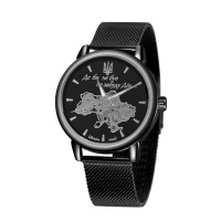 Чоловічий наручний годинник Awarder 022 Де би не був All Black Mesh з металевим браслетом