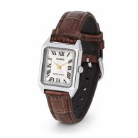 Жіночий годинник Casio LTP-V007L-9B — Класична модель у прямокутному корпусі на шкіряному ремінці