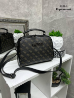 Коричневий — з написом - молодіжний каркасний клатч з двома блискавками (0334-3)