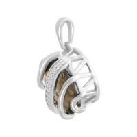 Серебряная подвеска CatalogSilver с раухтопазом (дымчатым кварцем) 4.405ct, фианитами (2183570)