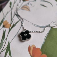 Серебряное колье CatalogSilver с натуральным ониксом, фианитами, вес изделия 4,07 гр (60002203) 400450 размер