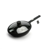 Сковорода Haus Roland HR154-3 (28 см) алюминиевая, 3,7 л, с крышкой