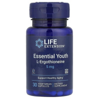 L-ерготіонеїн та молодість, 5 мг, Essential Youth L-Ergothioneine, Life Extension, 30 вегетаріанських капсул