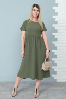Літня сукня міді вільного крою «Ordinary» оптом | Батал Хакі, 50-52