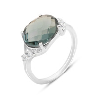 Серебряное кольцо CatalogSilver с топазом Лондон Блю, вес изделия 3,48 гр (2151791) 18 размер