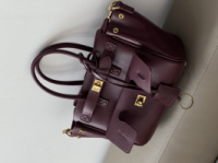 Сумка Balenciaga Bel Air Tote Bag Big size бордо+золото — Premium