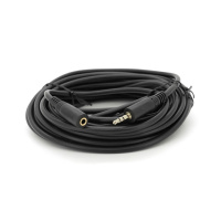 Удлинитель Audio DC3.5 папа-мама 10.0м, Premium GOLD Stereo Jack, (круглый) Black cable, Пакет Q120