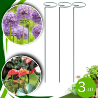 Набор опор 3 штуки для комнатных и садовых растений с кольцоми для поддержки, цветов, рассады размер 39х4 см
