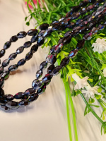 Хрусталь/ Овал/ 4×6мм/ 20 шт / графит