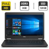 Ультрабук Dell Latitude E7450 / 14« (1920x1080) TN / Intel Core i5-5300U (2 (4) ядра по 2.3 - 2.9 GHz) / 8 GB DDR3 / 120 GB SSD / Intel HD Graphics