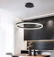 Люстра светодиодная подвесная LED светильник для квартиры на потолок лэд 26724 Черный 40-180х80х80 см.