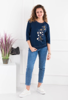 Жіноча синя кофта з малюнком
