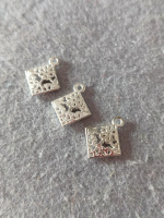 Металлическая подвеска/ 1,5×1,3/ серебро/ цена за 1 шт.