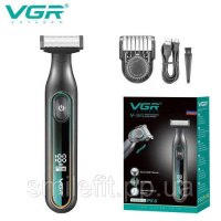 Електробритва VGR V-360 GREEN, Бездротова електробритва, Тример для вусів, Електробритва з насадками