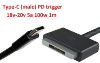 Кабель-переходник триггер PD 19v Type-C (max 5a, 100w) на Magnetic 5pin TX300 (for Asus) 1m з USB Type-C (male) Power Delivery PD тригер (A class) 1