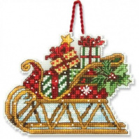 Набір для вишивання хрестиком «Прикраса Санчата//Sleigh Ornament» DIMENSIONS 70-08914