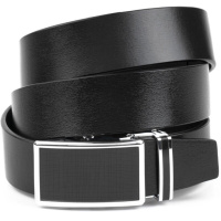 Ремінь чоловічий з матовою чорною вставкою на пряжці 720289 Чорний