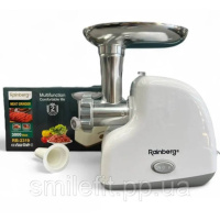 М'ясорубка електрична Rainberg RB-2319 із системою реверсу насадка куббе 3000Вт White