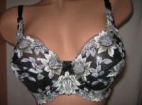 Привабливий бюстгальтер Feerlyss чашка С чорний з біло-золотистою вишивкою