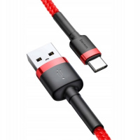 USB кабель для телефону Baseus Cafule Type-C Cable 3A (1m) (CATKLF-B) Червоний / Чорний - купити в SmartEra.ua