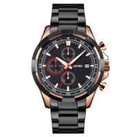 Чоловічий наручний годинник Skmei 9192RGBK Rose Gold-Black з хронографом та календарем