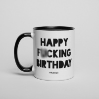 Кружка «Happy fucking birthday», Черный, английский, 330 мл