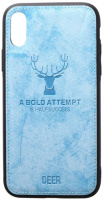 Чехол-накладка TOTO Deer Shell With Leather Effect Case Apple iPhone XS Max Blue
