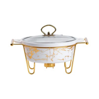 Мармит фарфоровый круглый 1 литр с подогревом HP1037