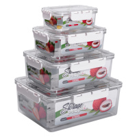 Набор контейнеров для еды 0.7/1.7/3.3/5.7 л 4 шт с крышками на защелках HP-27-5