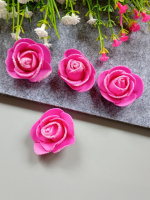 Цветок розы из фоамирана /  Диаметр 3,0 см, высота 2,5 см/ малиновый