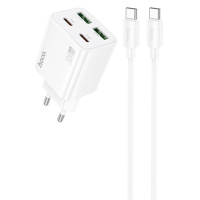 МЗП Hoco N55 Fundador PD20W four-port (2USB-A/2C) + кабель Type-C to Type-C