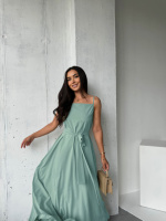 Жіночий літній сарафан максі «Charlotte» оптом | Норма і батал Оливковий, 50-52