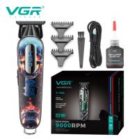 Триммер аккумуляторный для стрижки VGR V-260 RED, 3 насадки, LED дисплей