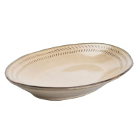 Блюдо сервірувальне керамічне 29*19 см у ретро стилі, бежевий