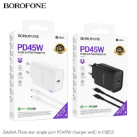 Мережевий Зарядний Пристрій Borofone BA86A 1USB-C PD/QC 45W+Type-C to Type-C