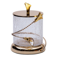 Конфетница стеклянная 14×20 см с цветочным металлическим декором конфетница с крышкой HP-7-7