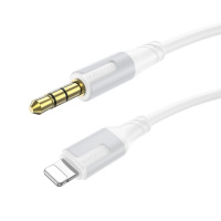 Аудіокабель BOROFONE BL19 iP to 3.5mm male, TPE, 1m, White (6941991108570)