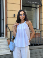 Жіноча блузка без рукавів «Mila» оптом | Норма і батал | Розпродаж моделі Білий, 46-48