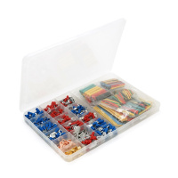 Набор клемм холодного прессования в боксе, с набором термоусадочных цветных трубок, 678шт