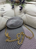 Срібло з золом фурнітурою — стильна поясна сумочка, якісна фурнітура — метал (1034)